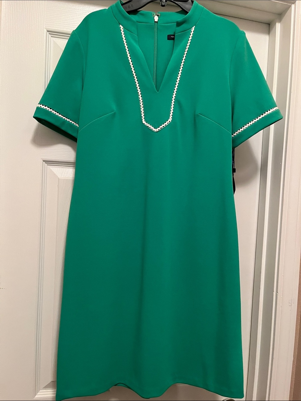 Tommy Hilfiger Emerald Green Dress with White Trim